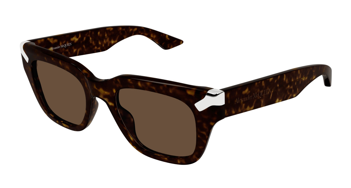 ALEXANDER MCQUEEN AM0439S 3 RECTANGULAR / HAVANA