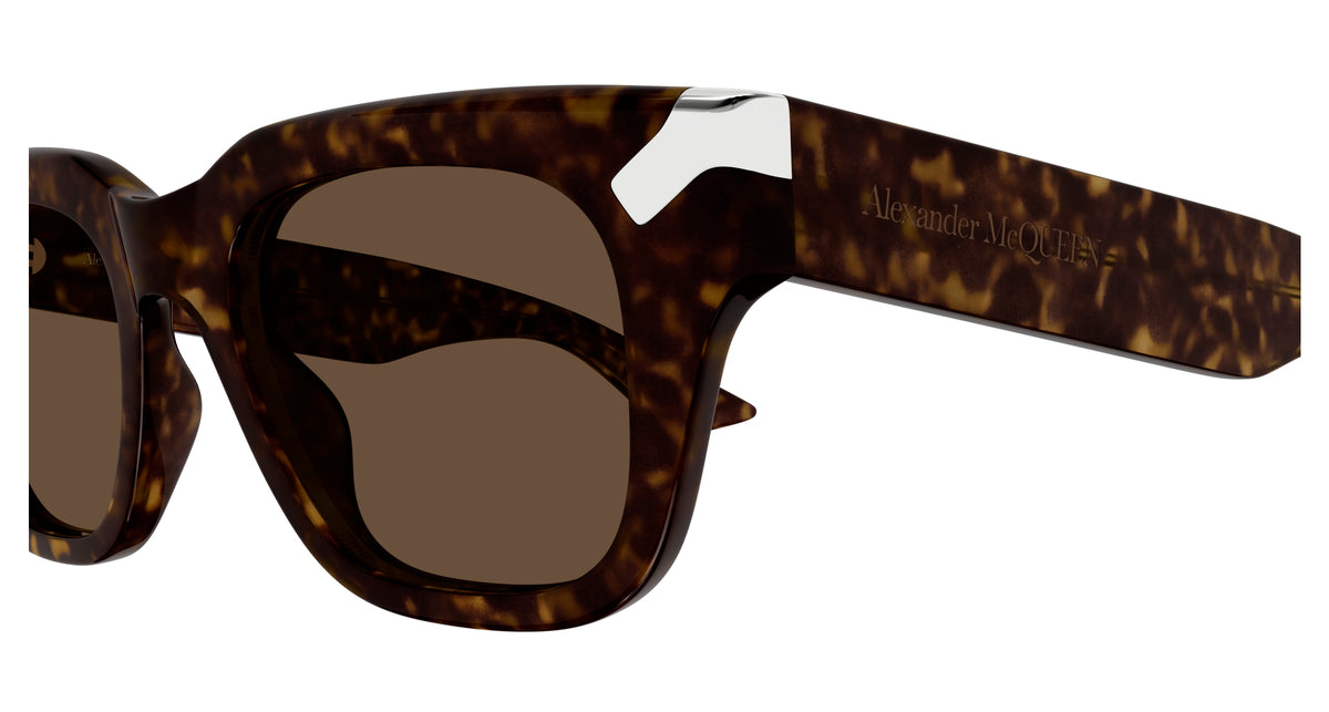 ALEXANDER MCQUEEN AM0439S 3 RECTANGULAR / HAVANA