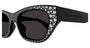 ALEXANDER MCQUEEN AM0465S 2 CAT EYE / BLACK