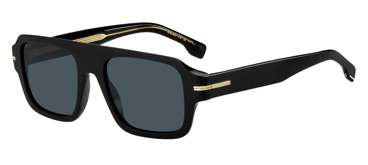 HUGO BOSS 1595/S 807 RECTANGULAR / BLACK