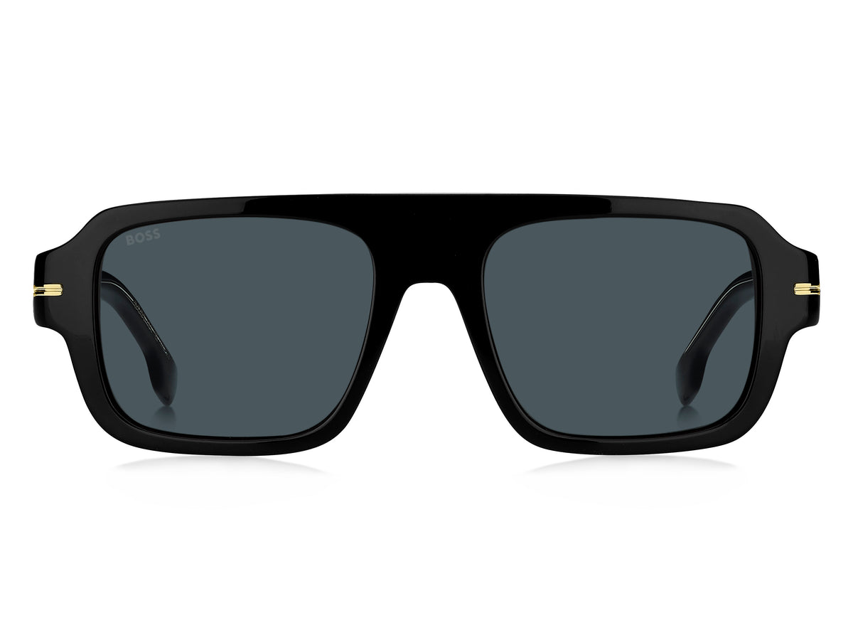 HUGO BOSS 1595/S 807 RECTANGULAR / BLACK