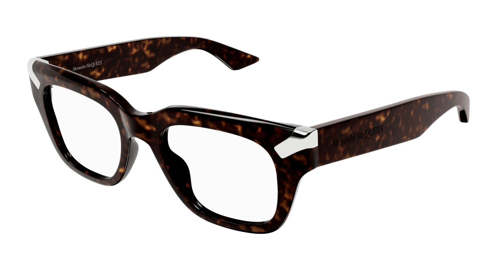 ALEXANDER MCQUEEN AM0443O 2 RECTANGULAR / HAVANA
