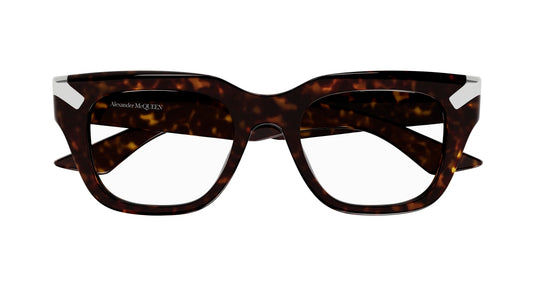 ALEXANDER MCQUEEN AM0443O 2 RECTANGULAR / HAVANA