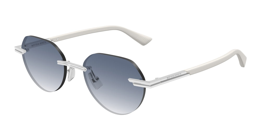 BOTTEGA VENETA BV1379S 4 RECTANGULAR / SILVER