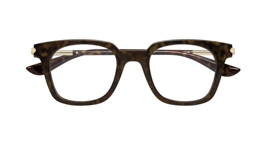 ALEXANDER MCQUEEN AM0521O 2 RECTANGULAR / HAVANA