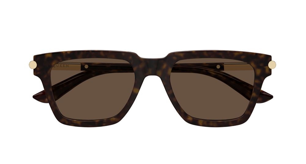 ALEXANDER MCQUEEN AM0519S 2 RECTANGULAR / HAVANA