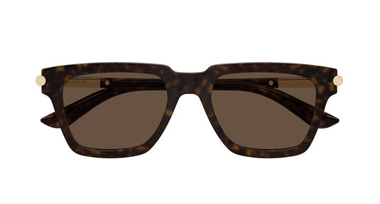 ALEXANDER MCQUEEN AM0519S 2 RECTANGULAR / HAVANA