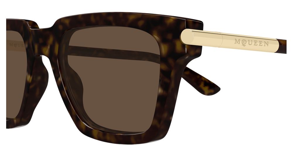 ALEXANDER MCQUEEN AM0519S 2 RECTANGULAR / HAVANA