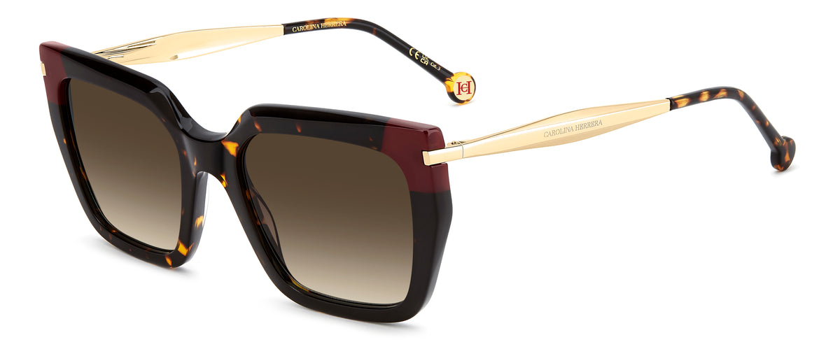 CAROLINA HERRERA HER 0348/S 086 RECTANGULAR / HAVANA