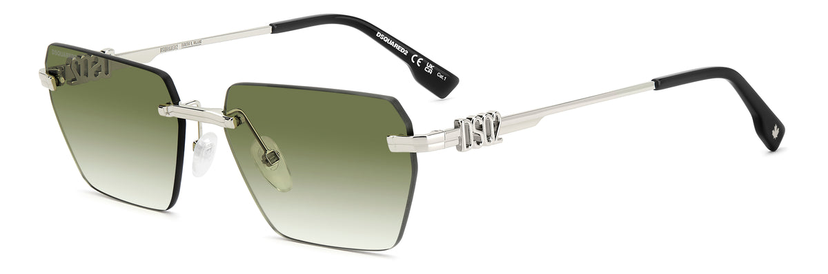 DSQUARED D2 0102/S 010 RECTANGULAR / SILVER