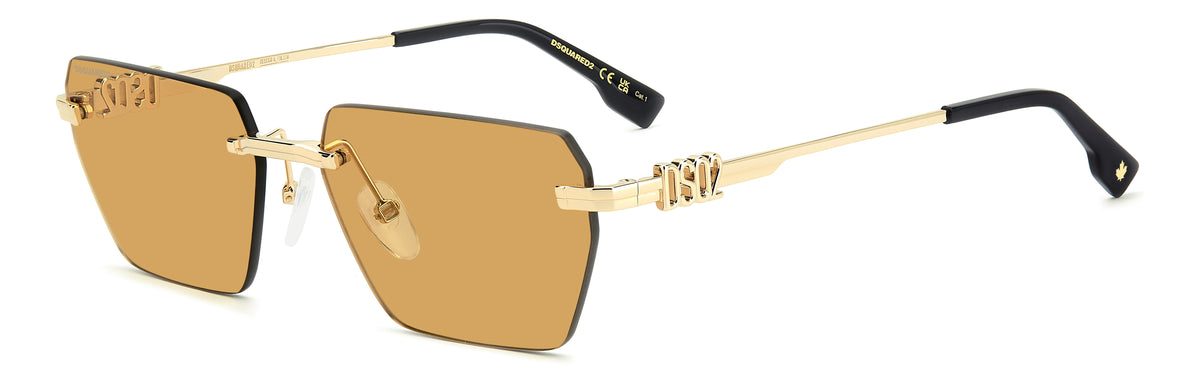 DSQUARED D2 0102/S J5G RECTANGULAR / GOLD