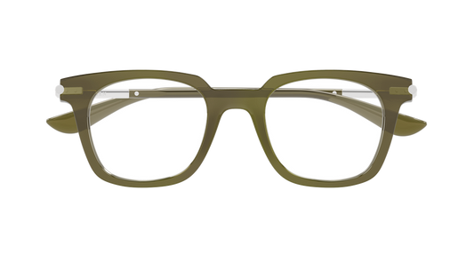 ALEXANDER MCQUEEN AM0521O 4 RECTANGULAR / GREEN
